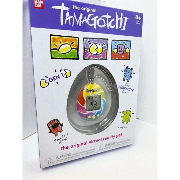 Bandai The Original Tamagotchi Gen 1 Virtual Reality Pet Feed Care Sleep Rainbow - Picture 6 of 7